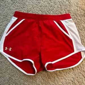 Red under armor shorts